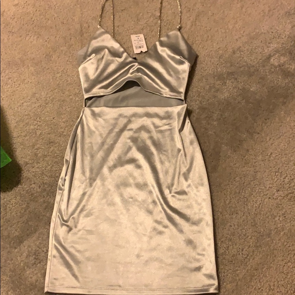 silver dress